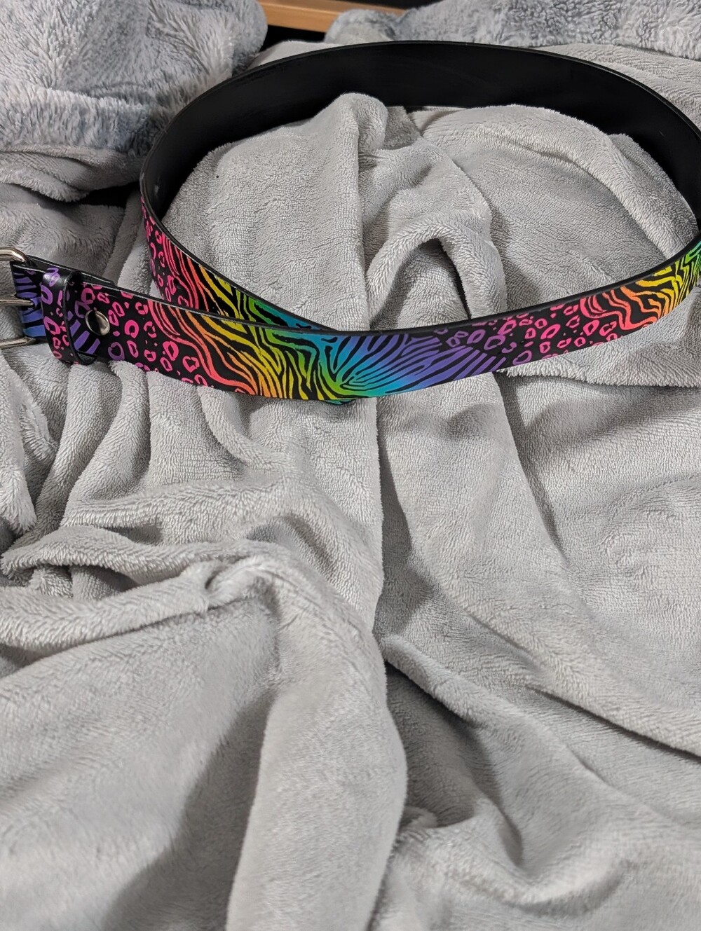 Vintage Nollie Rainbow Cheetah Zebra Belt • PacSun Scene Core Y2K Size S